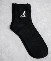 KANGOL カンゴール W's 3P クルー丈スクールリブソックス/ワンポイント刺繍靴下 15687