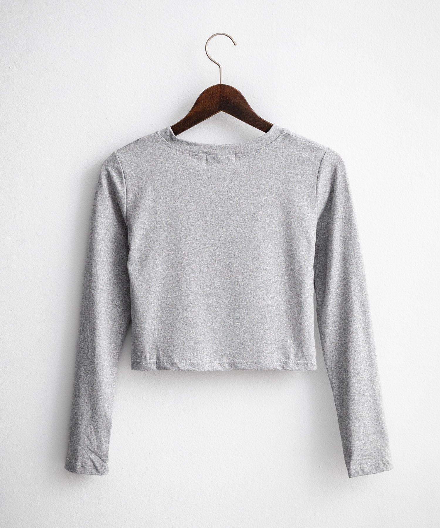 へそ出しショート丈 クロップド丈 切り替えロングTシャツ 14952
