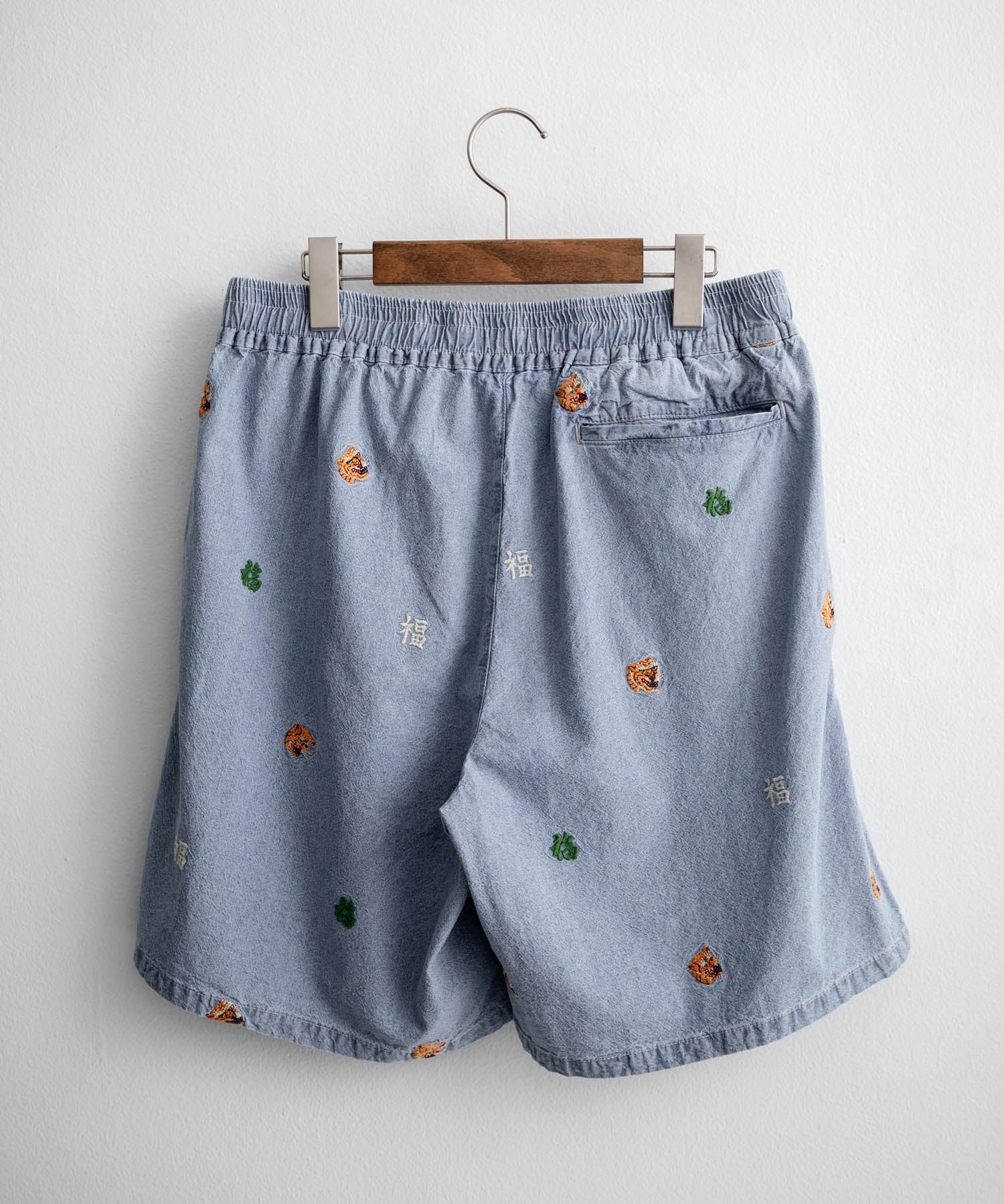 HOUSTON CHAMBRAY ALLOVER EMB EASY SHORTS シャンブレー総柄刺繍イージーショートパンツ 16180