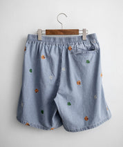 HOUSTON CHAMBRAY ALLOVER EMB EASY SHORTS シャンブレー総柄刺繍イージーショートパンツ 16180