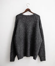 オーバーサイズウール混ミックス糸プルオーバーニットセーター 14548