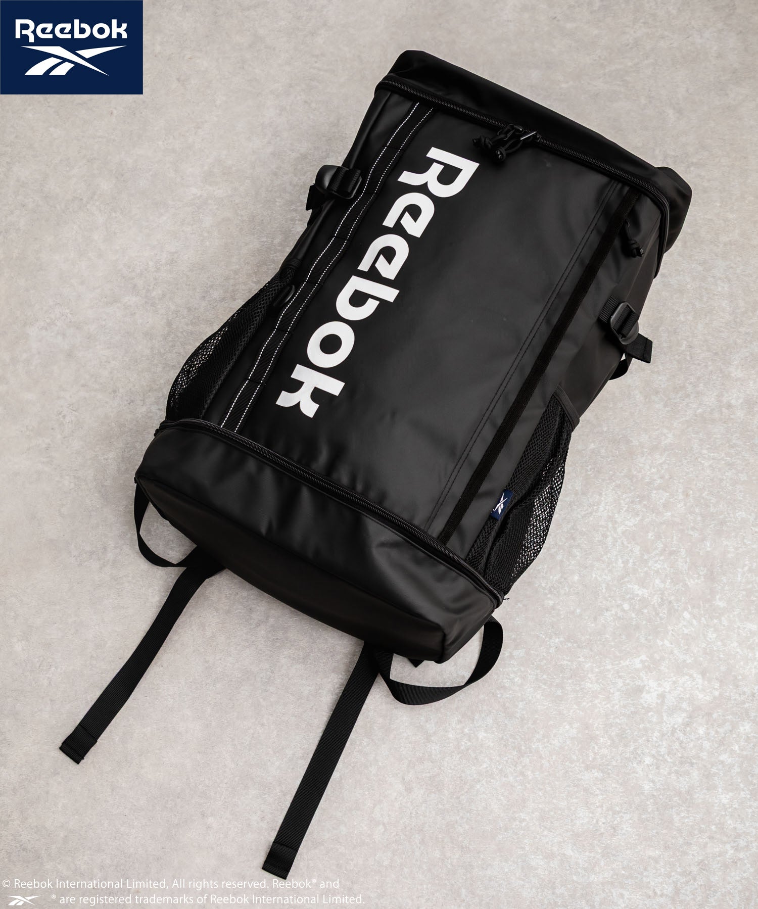 Reebok リーボック ボックスバックパック/ロゴ入りスクエア型A4収納可能大容量リュック 14839