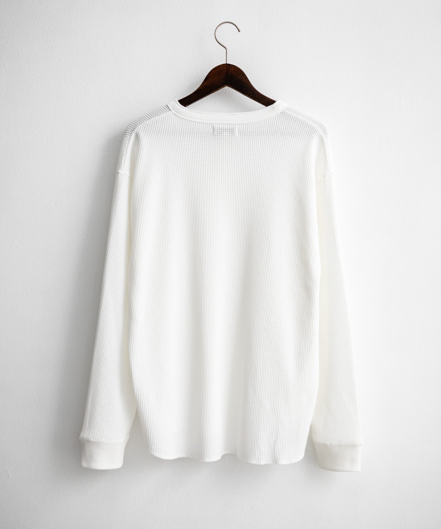 オーバーサイズ T/Cワッフルヘンリーネック長袖Tシャツ 14620