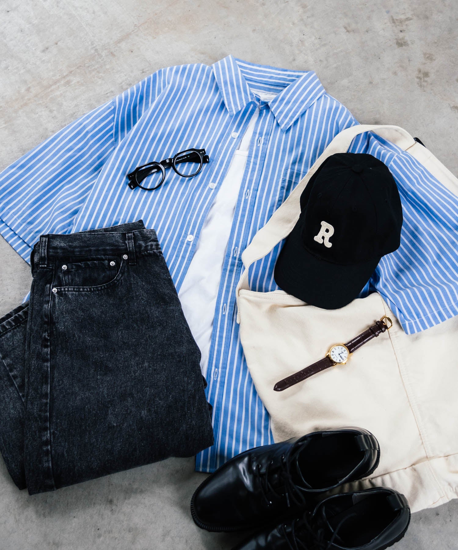 新色追加 オーバーサイズ 無地/チェック柄/ストライプ柄レギュラーカラー半袖シャツ 13977