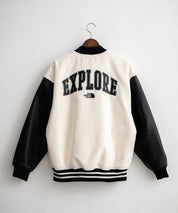 日本未展開モデル WHITE LABEL THE NORTH FACE VARSITY HEAT JACKET オーバーサイズフェイクレザー切替スタジャン/ブルゾン 15555