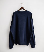 ルーズシルエット アクリル/モールクルーネック長袖ニット 14538