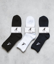 KANGOL カンゴール W's 3P ミドル丈スクールリブソックス/ワンポイント刺繍靴下 15688