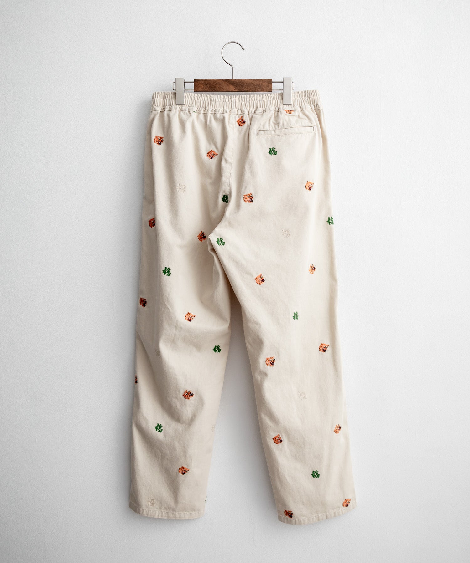 HOUSTON TWILL ALLOVER EMB EASY PANTS コットンツイル総柄刺繍イージーテーパードチノパンツ 16178