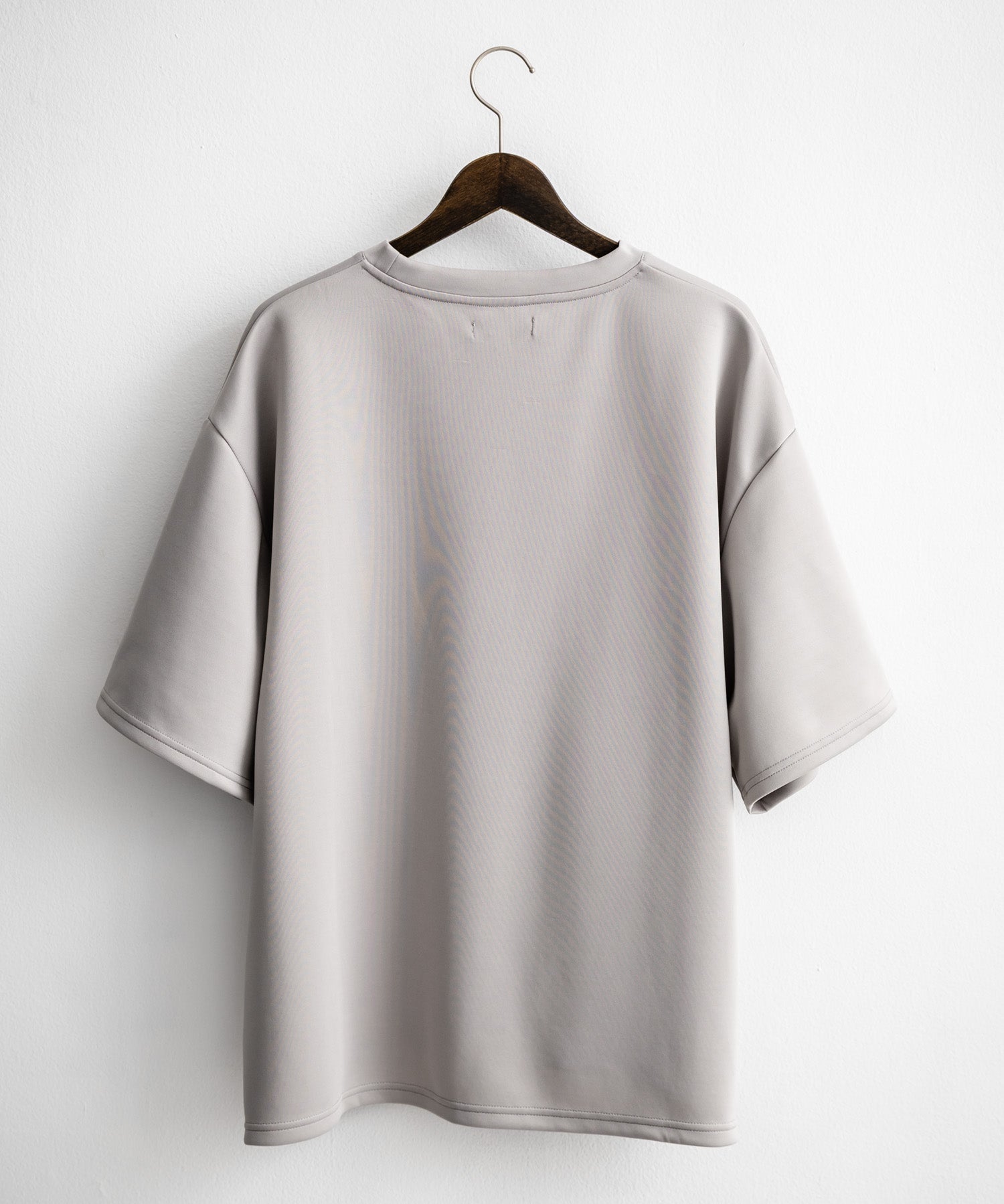 接触冷感 オーバーサイズサイドスリットダンボール半袖クルーネックTシャツ