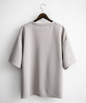 接触冷感 オーバーサイズサイドスリットダンボール半袖クルーネックTシャツ