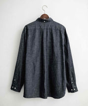 Upscape Audience アップスケープオーディエンス 日本製 国産 「備中備後」6オンスセルヴィッチ 白耳デニム釦ダウンボクシーAライン長袖シャツ AUD6703 15608