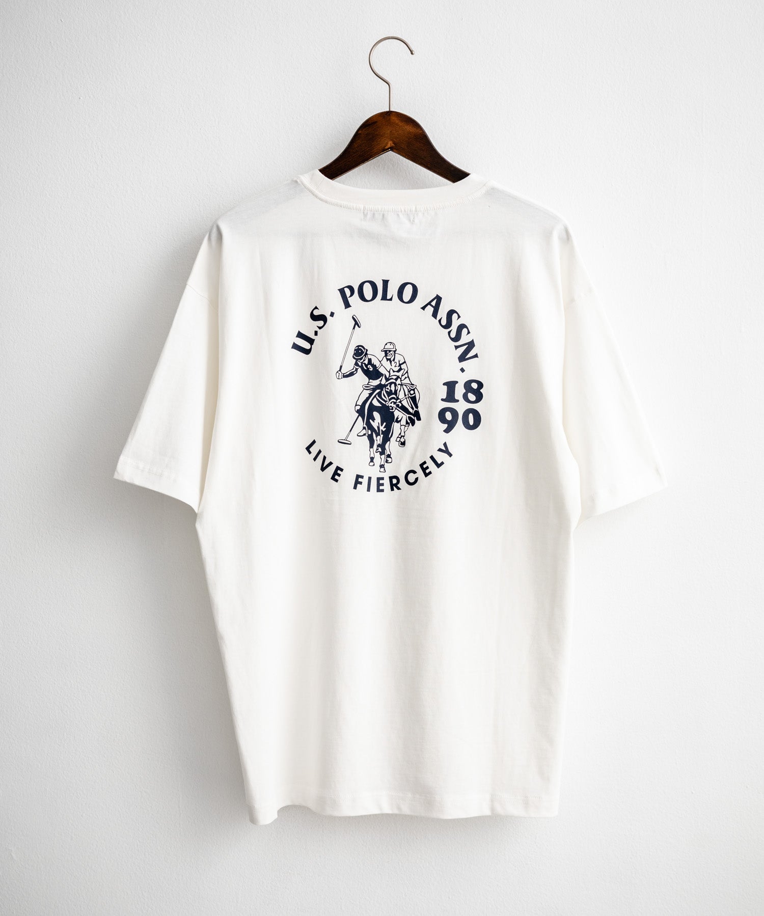 U.S.POLO ASSN. ユーエスポロアッスン バックプリント/無地/ボーダー オーバーサイズクルーショートスリーブTシャツ