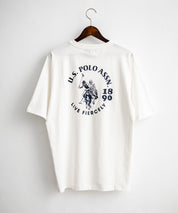 U.S.POLO ASSN. ユーエスポロアッスン バックプリント/無地/ボーダー オーバーサイズクルーショートスリーブTシャツ