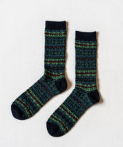 ANONYMOUSISM アノニマスイズム 日本製 国産 Reverse FailrIsle JQ Crew リバースフェアアイルクルー丈ジャカードスニーカーソックス 15398