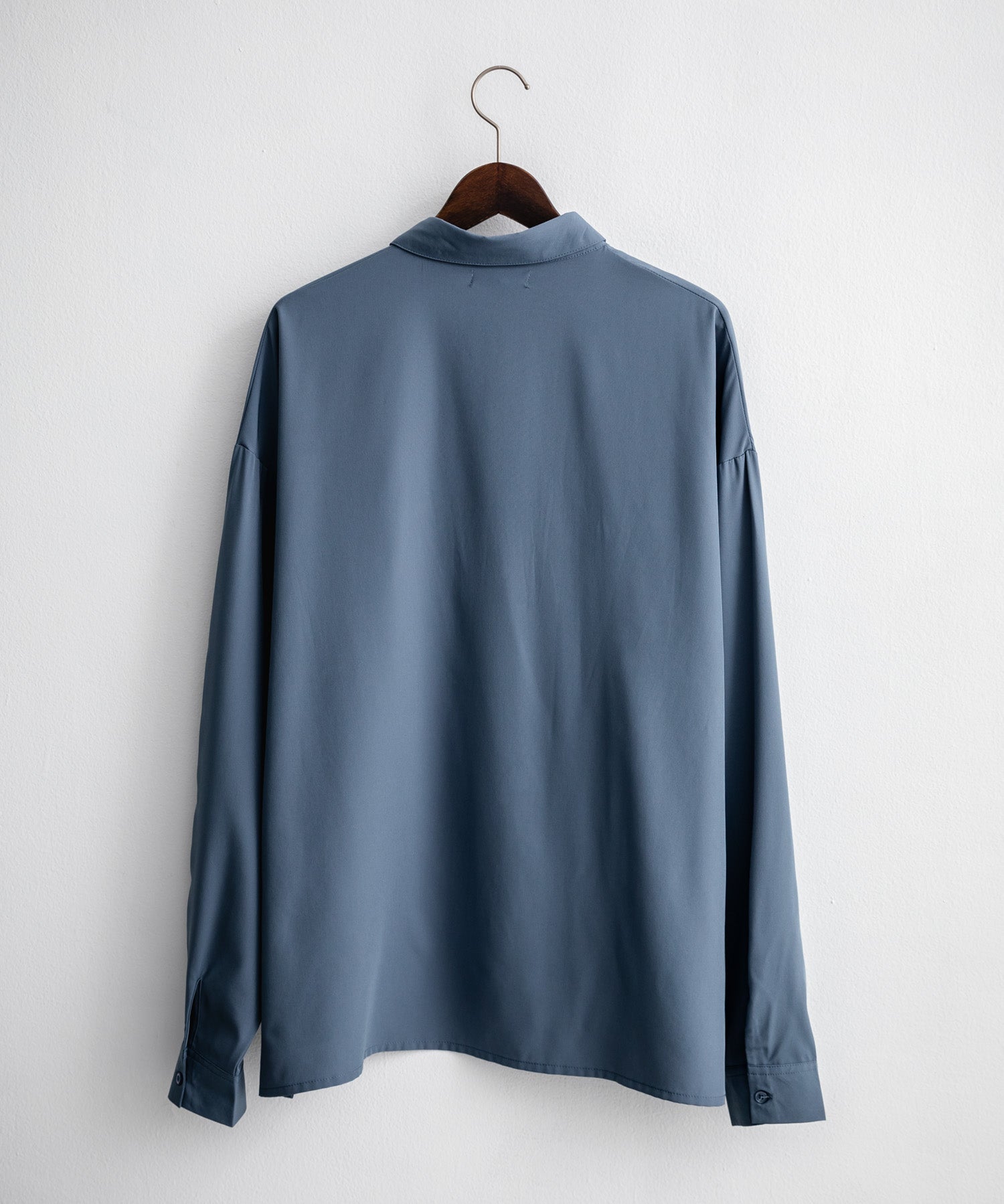 新色追加 接触冷感 オーバーサイズとろみストレッチレギュラーカラー長袖シャツ 14209