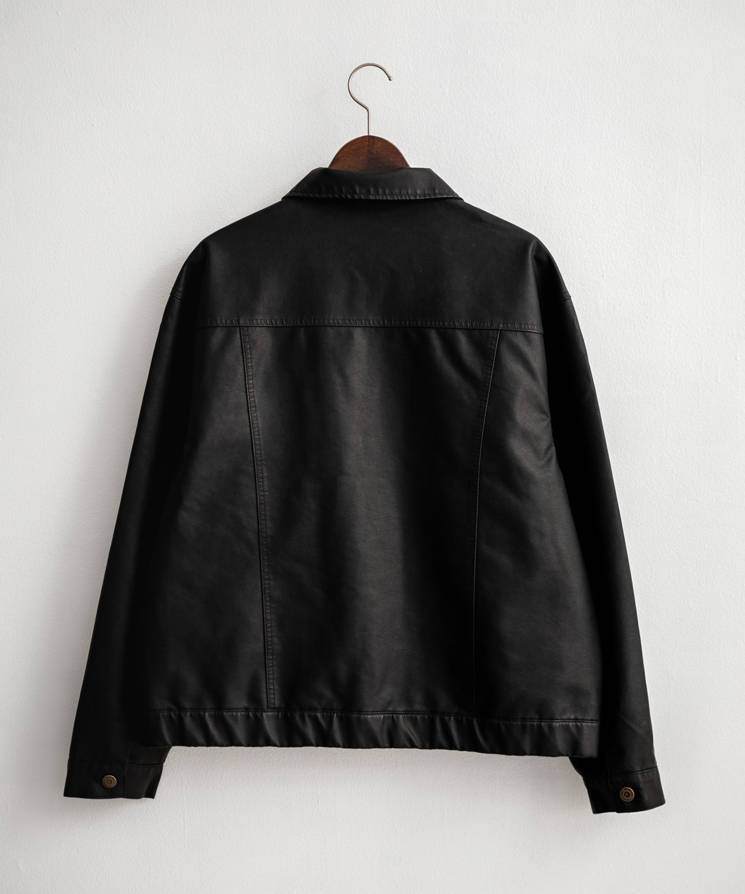 ヴィンテージ加工PUレザーダブルジップショートジャケット/3rdタイプ