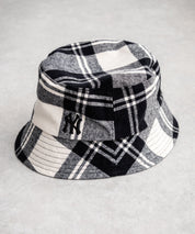 MLB Korea エムエルビーコリア Reversible Bucket Hat ワンポイントロゴ刺繍/チェック柄 リバーシブルバケットハット 14605