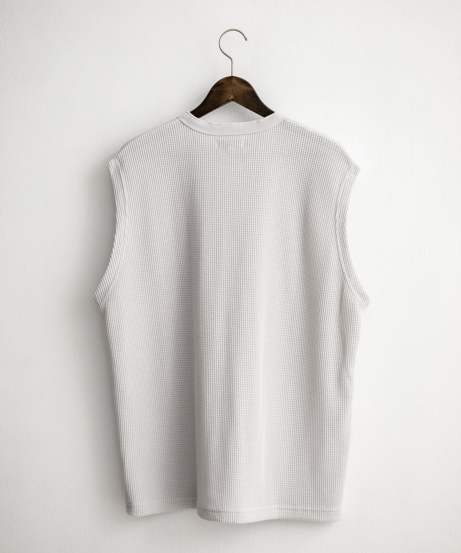 オーバーサイズ T/Cワッフルヘンリーネックタンクトップ 15577