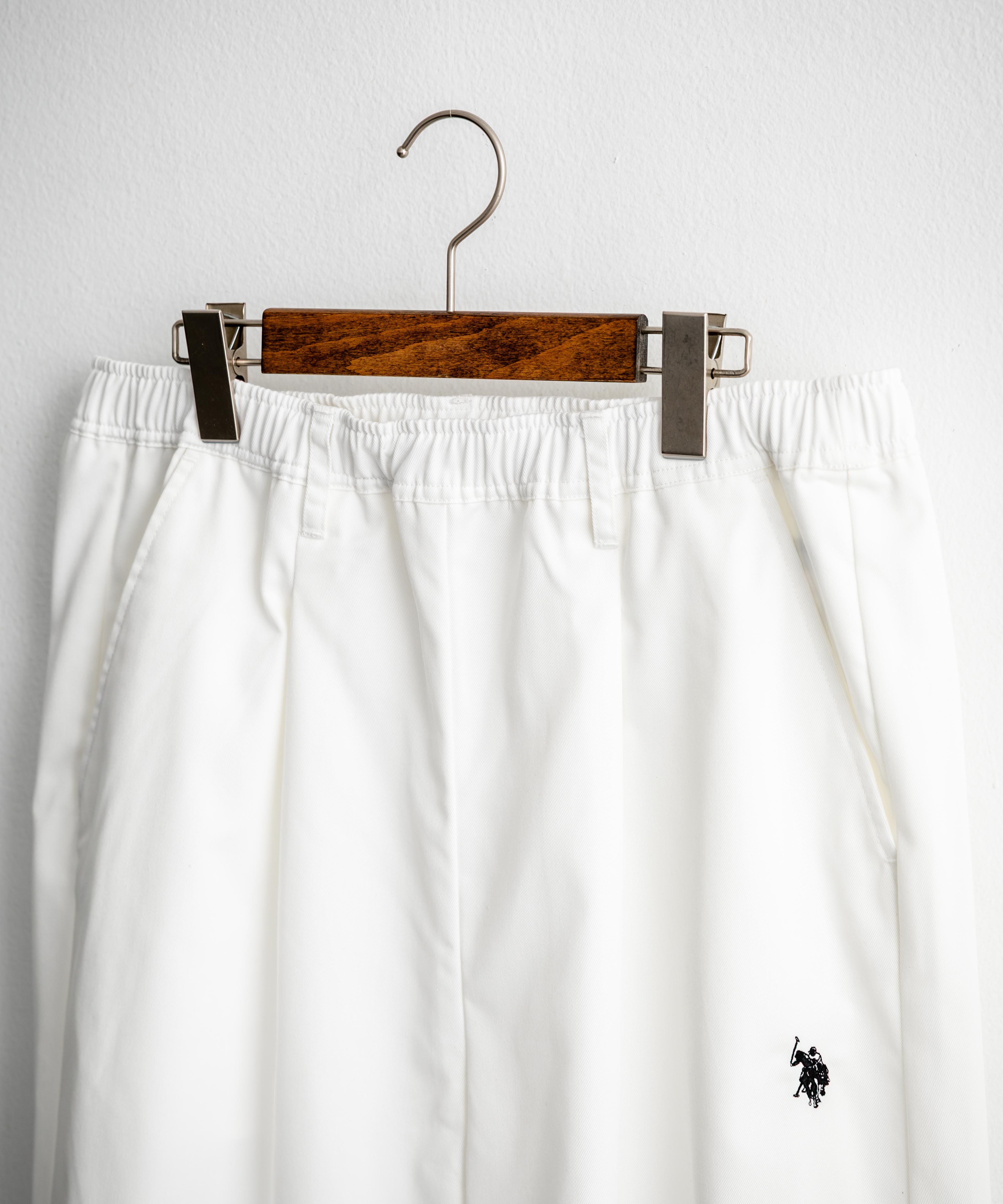 U.S. POLO ASSN. ユーエスポロアッスン 別注コラボ バルーンシルエット ロゴ刺繍ワンタックシェフパンツ 16042