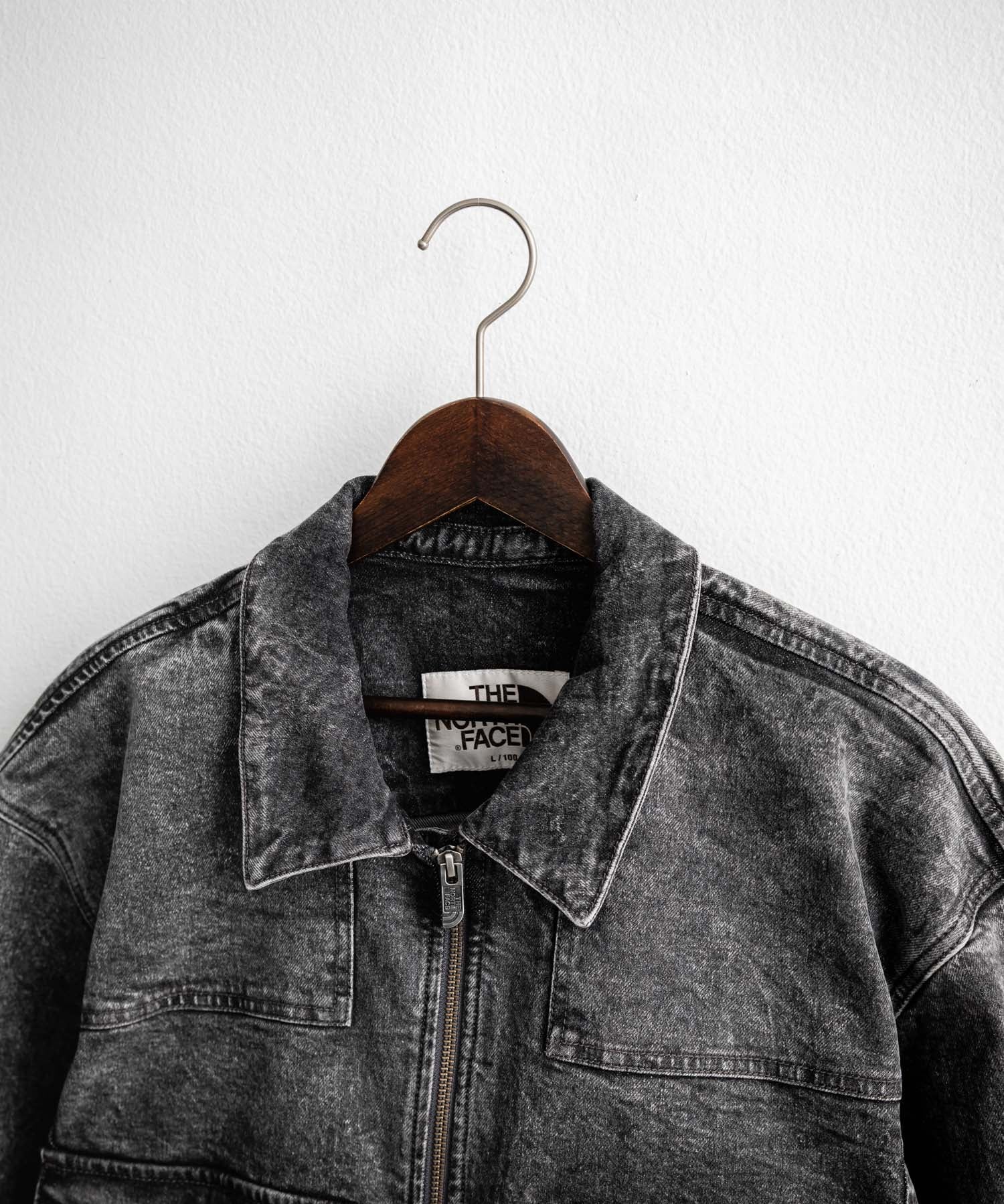 日本未展開モデル WHITE LABEL THE NORTH FACE DENIM TRUCKER JACKET ワンポイントロゴ刺繍ワークデニムジャケット 15653