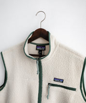 Patagonia パタゴニア M S RETRO PILE VEST レトロパイルフリースベスト/ワンポイントロゴ入りスタンドカラーフルジップボアベスト 16383