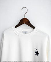 MLB メジャーリーグベースボール NYY LAD SD 別注 オーバーサイズ裏起毛クルーネックスウェット/ワンポイントロゴ刺繍長袖トレーナー 16319