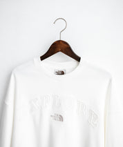 日本未展開モデル THE NORTH FACE ザ・ノースフェイス WHITE LABEL ホワイトレーベル EXPLORE SWEATSHIRTS アップリケ刺繍裏毛長袖スウェット/アーチロゴトレーナー 16595