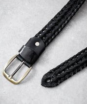 リアルレザー 本革 ラウンドスクエアバックルメッシュベルト 15729