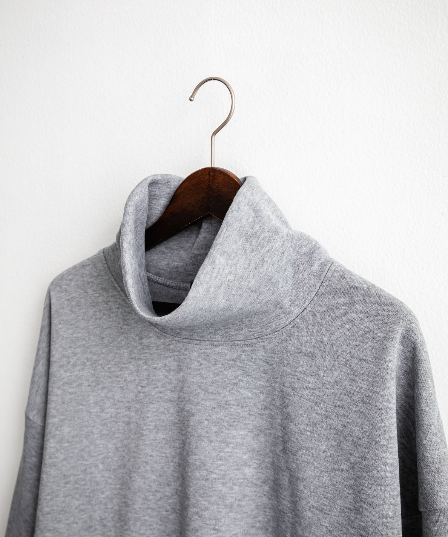 コットンタッチ裏起毛ドルマンスリーブハイネックトレーナースウェット 14983