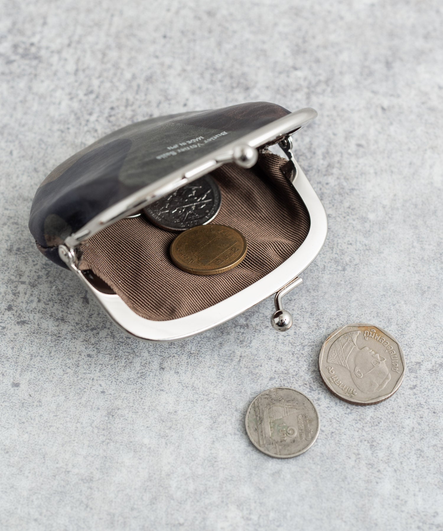 Butler Verner Sails バトラーバーナーセイルズ 日本製 国産迷彩イタリアンレザーがま口小銭入れ JW-2555 11044