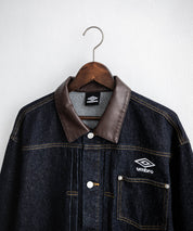 UMBRO アンブロ 別注コラボ オーバーサイズ1stタイプデニムジャケット/ワンポイントロゴ刺繍トラッカージャケット 16367