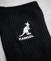KANGOL カンゴール W's 3P ミドル丈スクールリブソックス/ワンポイント刺繍靴下 15688