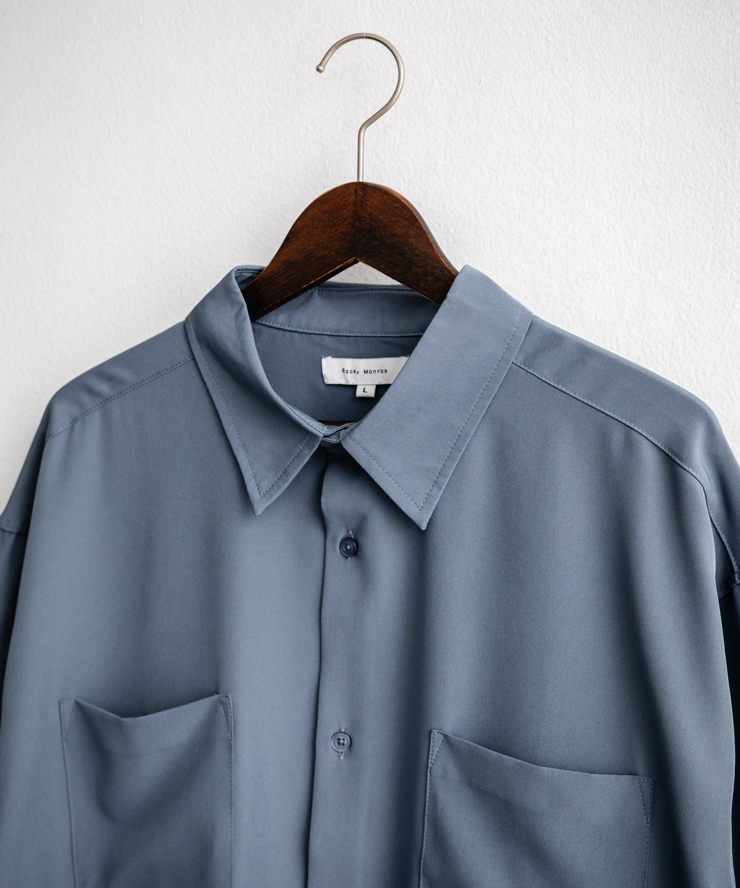 接触冷感 オーバーサイズとろみショート丈半袖シャツ/短丈ハーフスリーブシャツ 15366