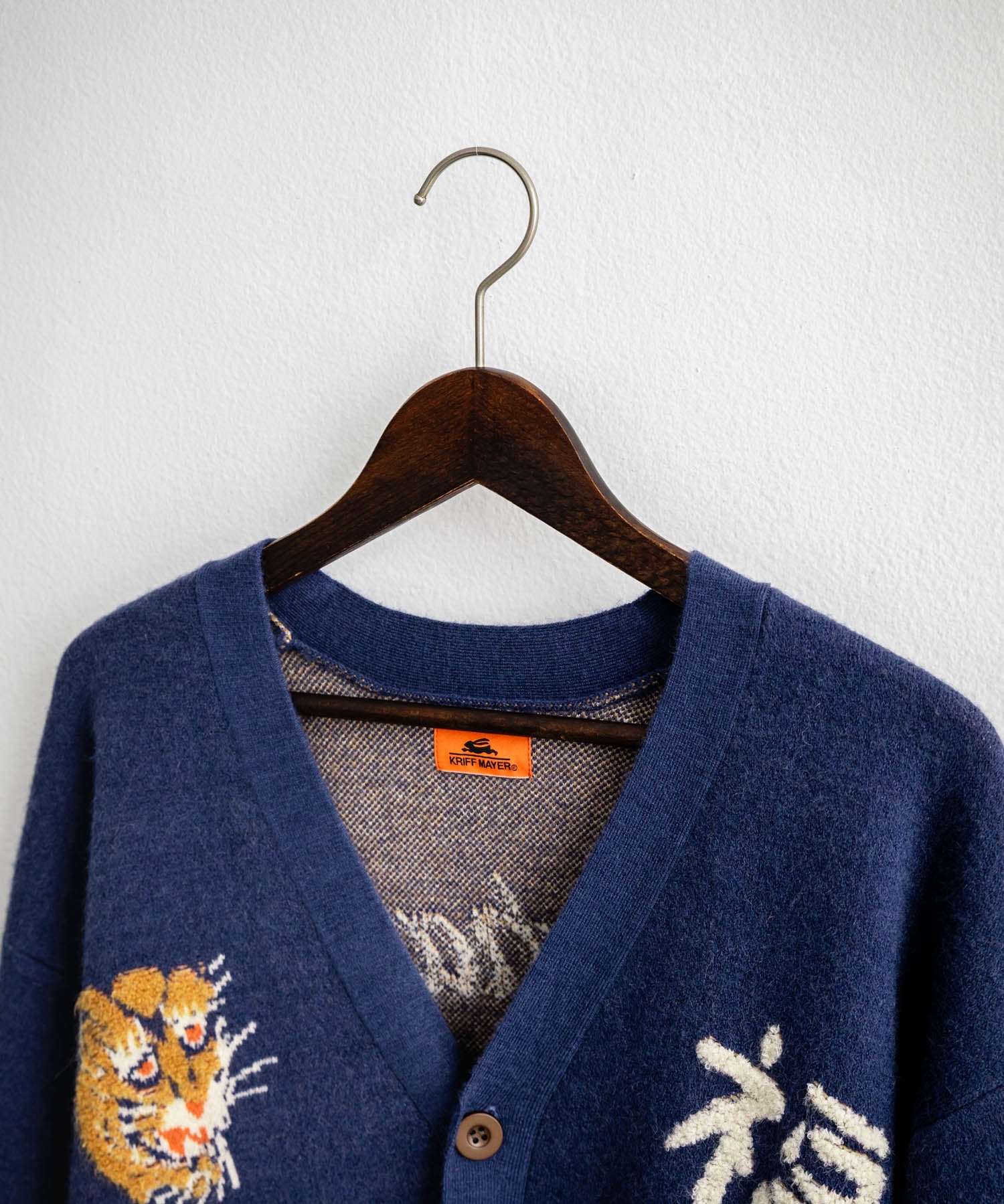 KRIFF MAYER クリフメイヤー もちのび虎刺繍Vネックニットカーディガン 2523100 14964