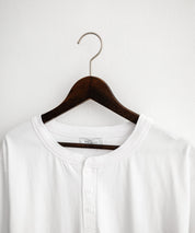 ケミカル加工 短丈 クロップド ショート丈半袖コットンヘンリーネックTシャツ 15632