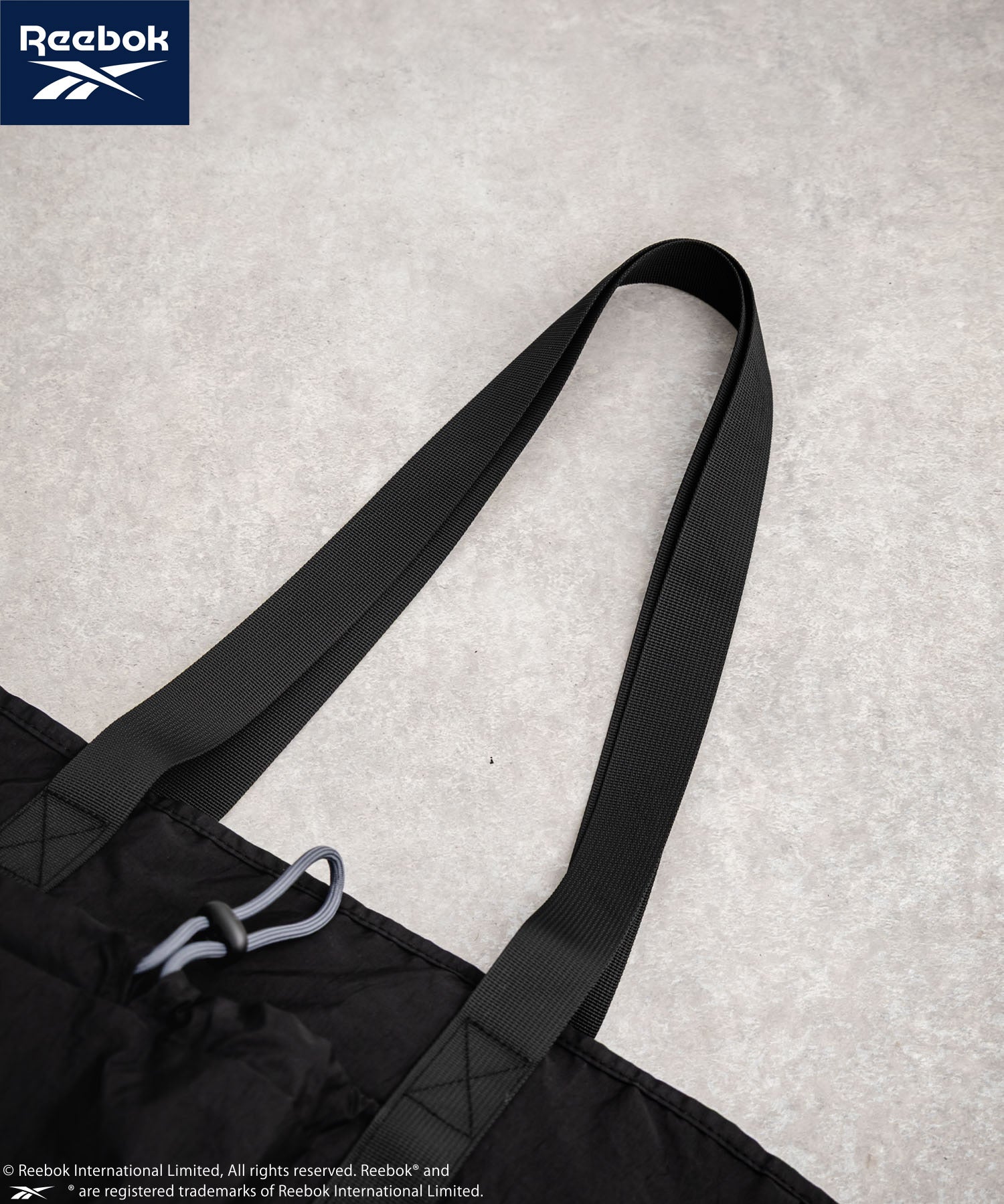 Reebok ドローストリングロゴ刺繍2WAYショルダートートナイロンバッグ 14842