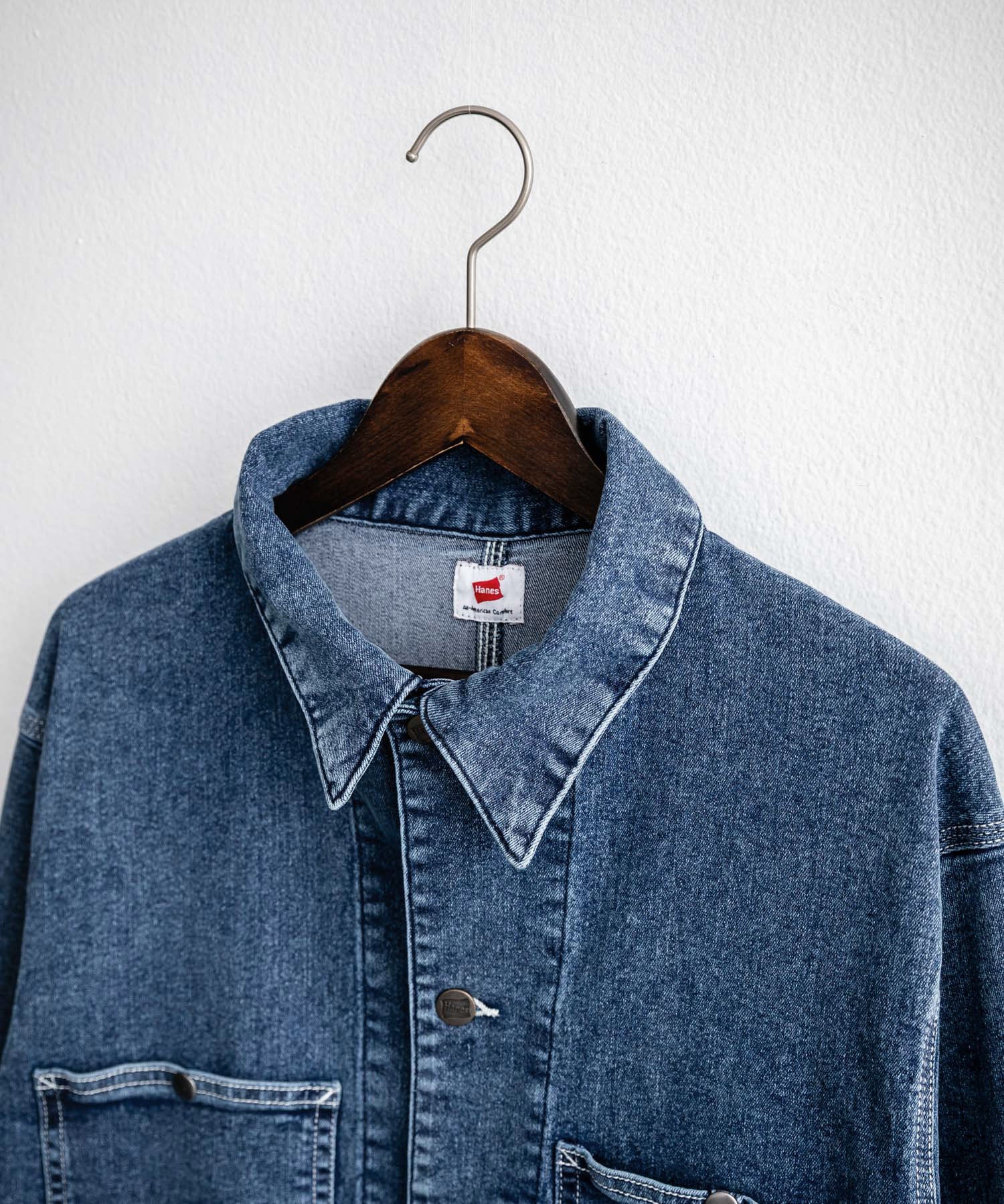 新色追加 Hanes ヘインズ ストレッチデニムカバーオール/デニムジャケット 14399