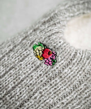 FRUIT OF THE LOOM フルーツオブザルーム 裏ボア刺繍スリッパ/ワンポイントロゴニット室内用スリッパ 15460