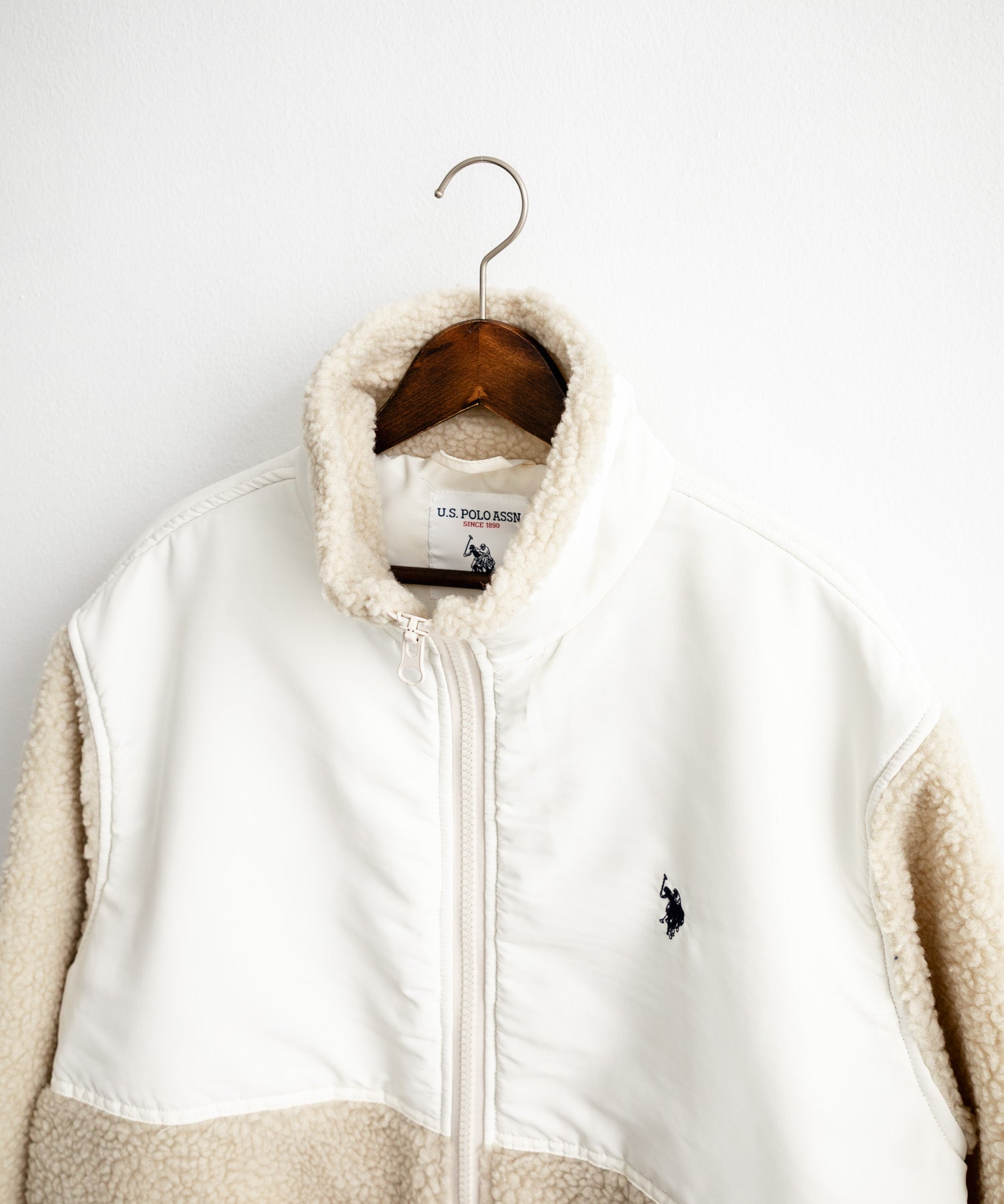U.S. POLO ASSN. ユーエスポロアッスン BOA JACKET オーバーサイズワンポイントロゴ刺繍ボアジャケット 14865