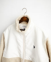 U.S. POLO ASSN. ユーエスポロアッスン BOA JACKET オーバーサイズワンポイントロゴ刺繍ボアジャケット 14865