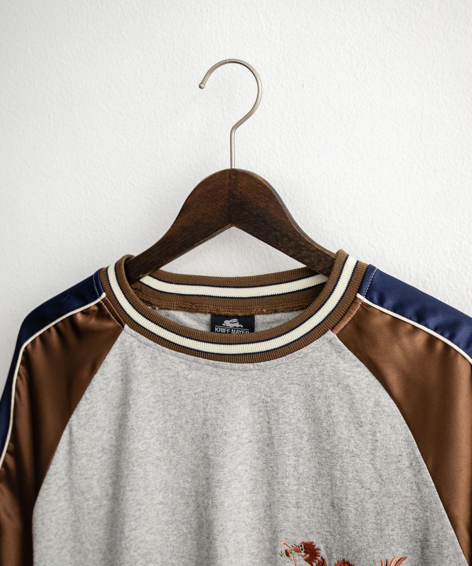 KRIFF MAYER クリフメイヤー スーベニア龍刺繍スカジャンTシャツ/リブラインラグランカットソー 2547202 15867