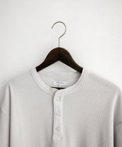 オーバーサイズ T/Cワッフルヘンリーネック半袖Tシャツ 15578