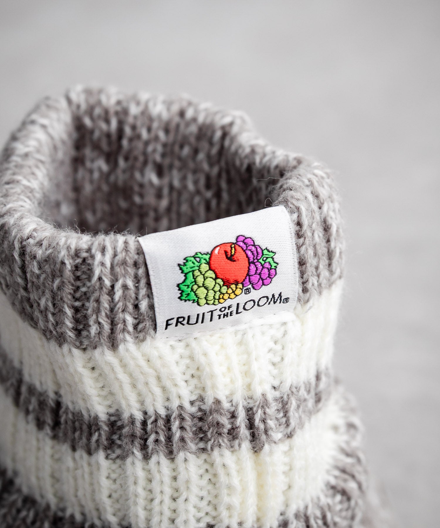 FRUIT OF THE LOOM フルーツオブザルーム 内ボアリンクススリッパ/リンクス編みワンポイントロゴ室内用スリッパ 15461