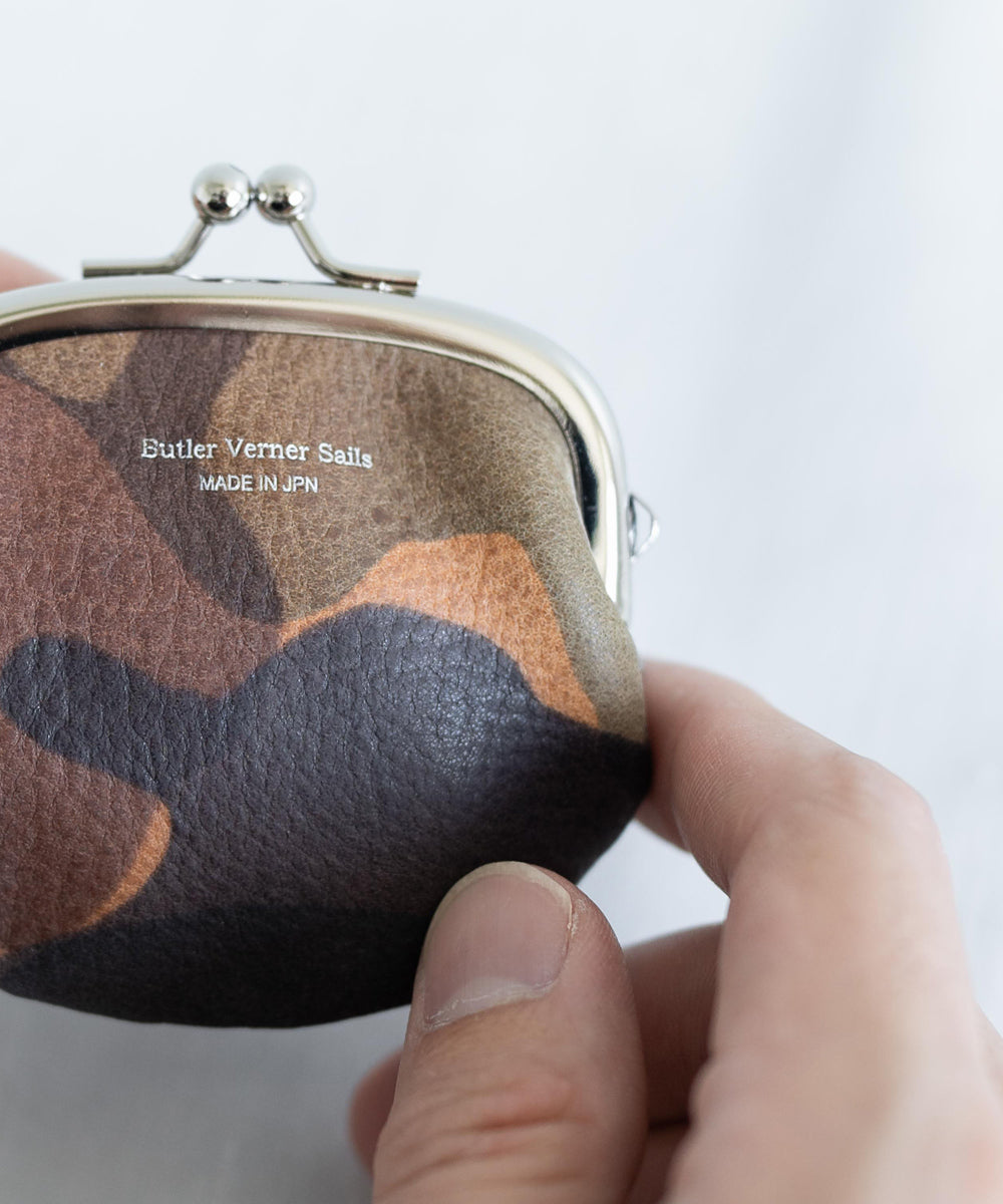 Butler Verner Sails バトラーバーナーセイルズ 日本製 国産迷彩イタリアンレザーがま口小銭入れ JW-2555 11044