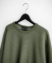 新色追加 Upscape Audience アップスケープオーディエンス 日本製 国産 ウールビックワッフルクルーネックニットソー AUD6570 14125