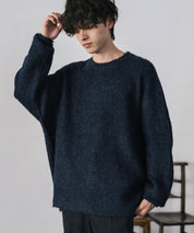 オーバーサイズウール混ミックス糸プルオーバーニットセーター 14548