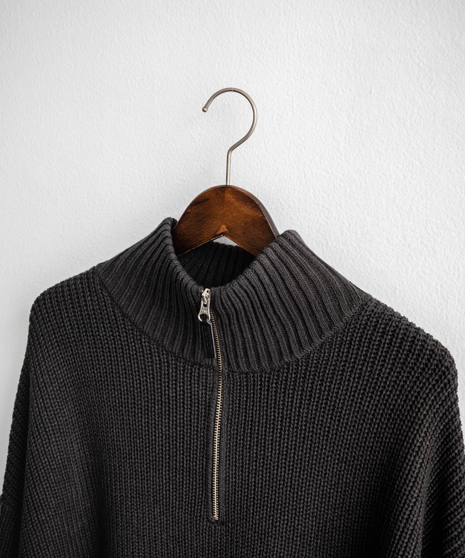U.S. POLO ASSN. ユーエスポロアッスン 別注コラボ オーバーサイズワンポイントロゴ刺繍畦編みハーフジップ長袖ニットセーター 14769