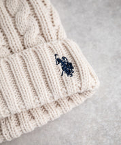 U.S. POLO ASSN. ユーエスポロアッスン cable Knitting beanie ワンポイントロゴ刺繍ケーブル編みニット帽 ニットキャップ ビーニー 14863