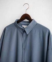 新色追加 接触冷感 オーバーサイズとろみビッグシルエットストレッチレギュラーカラー半袖シャツ 14208