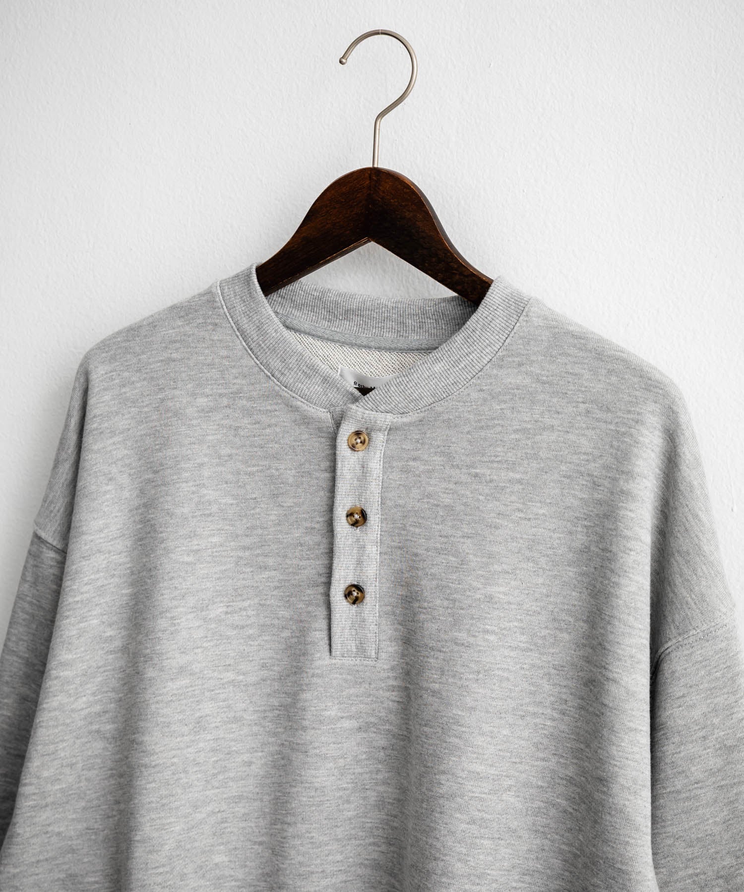 オーバーサイズ 裏毛ヘンリーネック長袖スウェット 15436 【セットアップ可能】